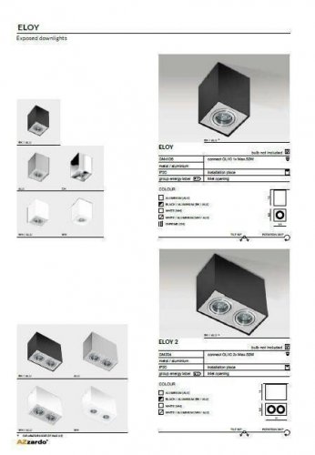 Светильник точечный Azzardo AZ1354 Eloy 2 (white/aluminium) (GM4204-WH-ALU) (15303)