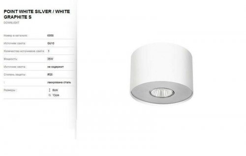 Точковий світильник Nowodvorski 6000 POINT White Silver/White Graphite S (78634)