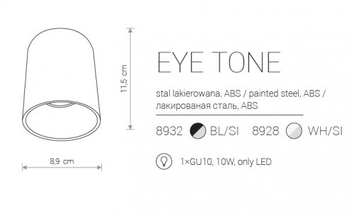 Точковий світильник Nowodvorski 8928 EYE TONE White-Silver (23492) 