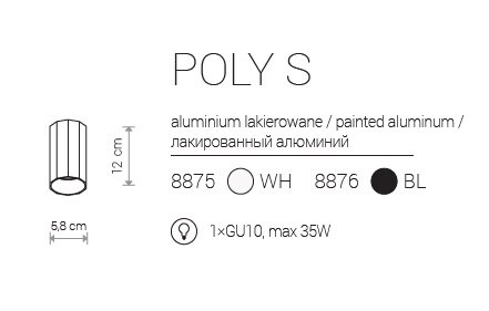 Точечный  светильник  Nowodvorski  8875  POLY  White  S  (23454)