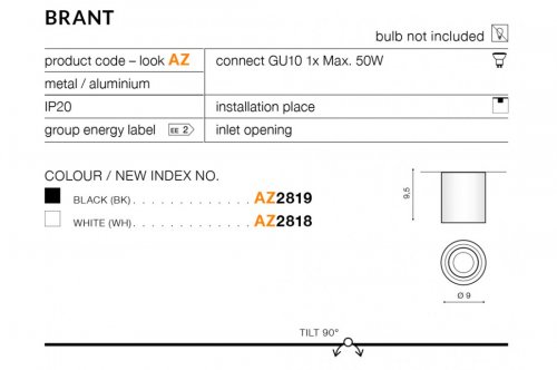 Точковий світильник Azzardo AZ2818 Brant (white)