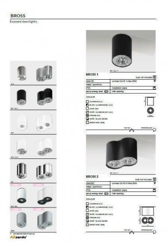 Світильник точковий Azzardo AZ0779 Bross 1 (black/aluminium) (GM4100-BK-ALU) (76027)