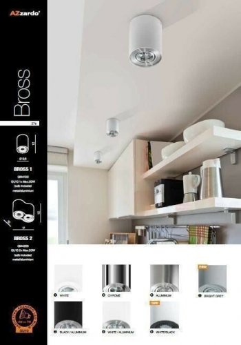 Світильник точковий Azzardo AZ0779 Bross 1 (black/aluminium) (GM4100-BK-ALU) (76027)