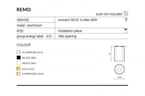 Світильник точковий Azzardo AZ0818 Remo (black) (GM4103-BK) (76141)