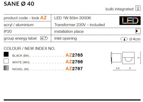 Точковий світильник Azzardo AZ2765 Sane FI 40 (black)