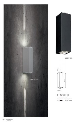 Настінний світильник Nowodvorski 9113 LENS LED White (23584) 