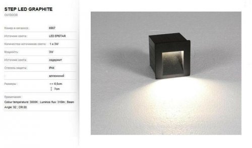 Сходовий світильник Nowodvorski 6907 STEP LED Graphite (84930) 