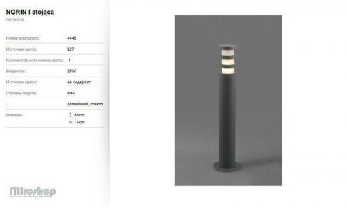 Вуличний світильник Nowodvorski 4446 NORIN (58205) 