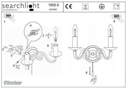 Бра Searchlight 1502-2SS Richmond (21234)