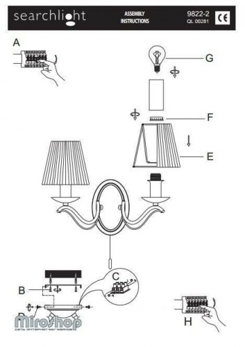 Бра Searchlight 9822-2CC Andretti (21633)