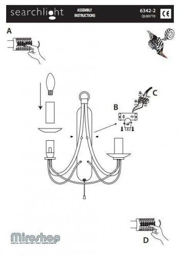 Бра Searchlight 6342-2BK Maypole (21253)