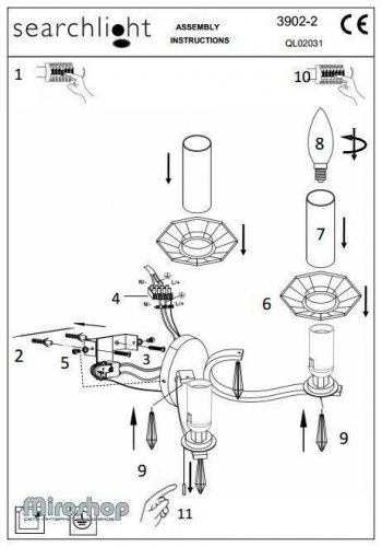 Бра Searchlight 3902-2SS Royale (21194)