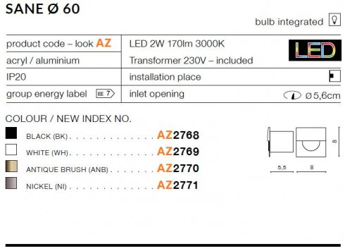 Точковий світильник Azzardo AZ2770 Sane FI 60 (antique)