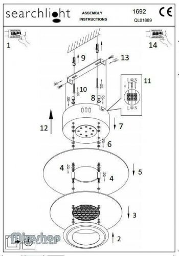 Люстра Searchlight 1692CC Vesta (21375)