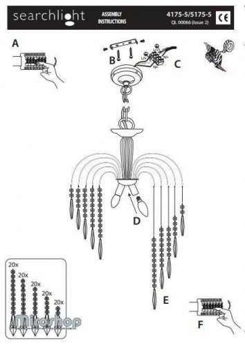 Люстра Searchlight 5175-5 Waterfall (21779)
