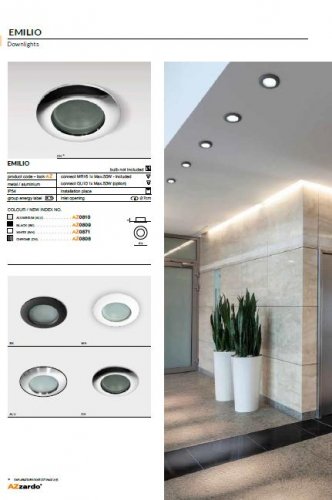 Точковий світильник Azzardo AZ0810 Emilio (aluminium) (GM2104-ALU)