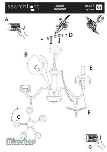 Люстра Searchlight 8695-5GY Marie Therese (20696)
