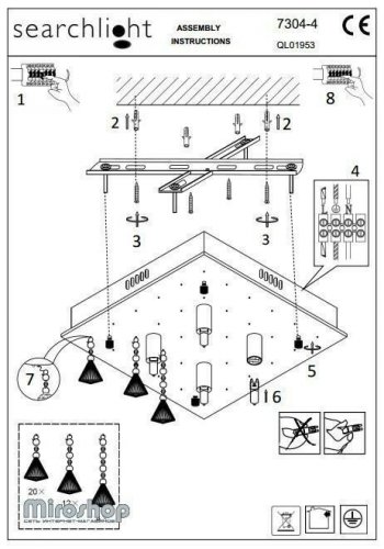 Люстра Searchlight 7304-4CC Hanna (21608)