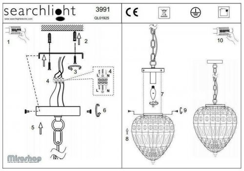 Люстра Searchlight 3991SS Pineapple (20495)