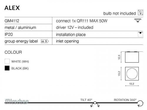Світильник точковий Azzardo AZ1358 Alex (black) (GM4112-BK) (23806)