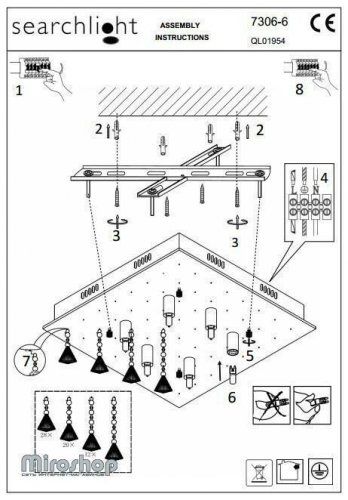 Люстра Searchlight 7306-6CC Hanna (21781)