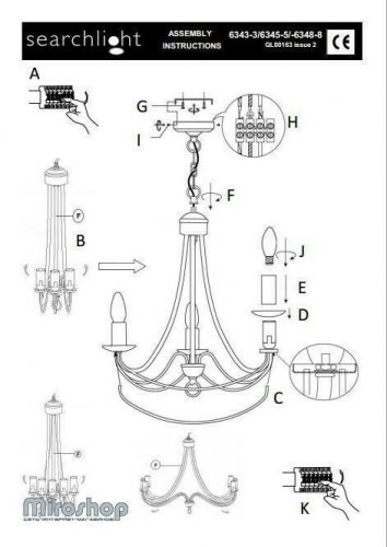 Люстра Searchlight 6345-5BK Maypole (20825)