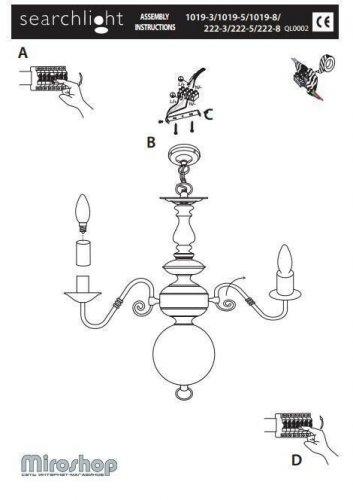 Люстра Searchlight 1019-5AB Flemish (20748)