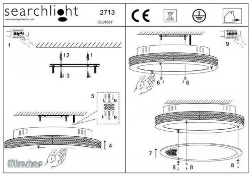 Люстра Searchlight 2713CC Flush (21636)