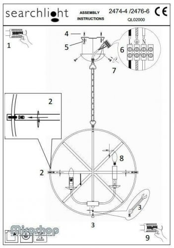 Люстра Searchlight 2474-4AB Orbit (20791)