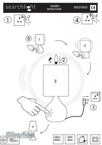 Настільна лампа Searchlight EU3922AB Touch (21511)