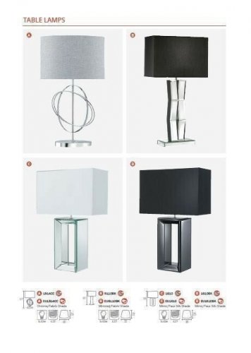 Настільна лампа Searchlight EU1610BK Mirror (21056)