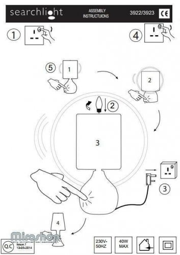 Настільна лампа Searchlight EU3922SS Touch (21599)