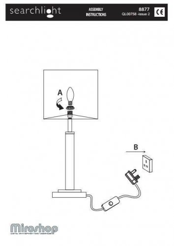 Настільна лампа Searchlight EU8877BR Waverley (21787)