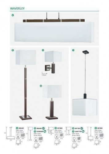 Настільна лампа Searchlight EU8877BR Waverley (21787)