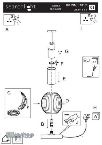 Настольная лампа Searchlight EU1811SM Claw (21382)