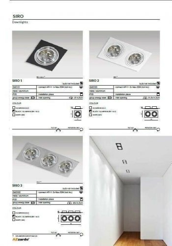Светильник  точечный  Azzardo  AZ0770  Siro  2  (aluminium)  (GM2200-ALU)  (76155)