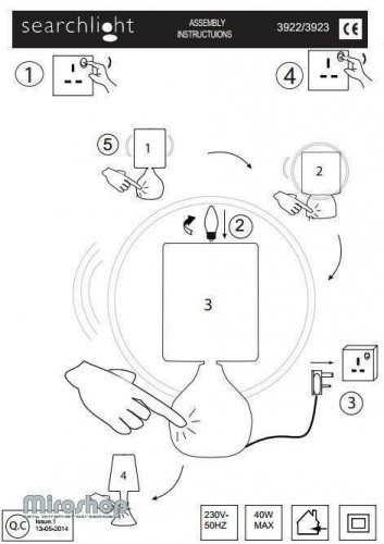 Настольная лампа Searchlight EU3923SS Touch (21686)