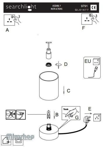 Настільна лампа Searchlight EU9791CC Touch (21555) 