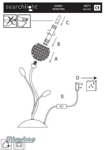 Настольная лампа Searchlight EU4571CC Bellis II (21802)