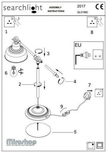 Настільна лампа Searchlight EU2017CU Macbeth (21413)