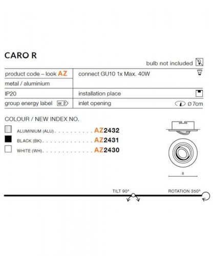 Світильник точковий Azzardo AZ2431 Caro R (black) (SN-6810R-BK) (17149) 