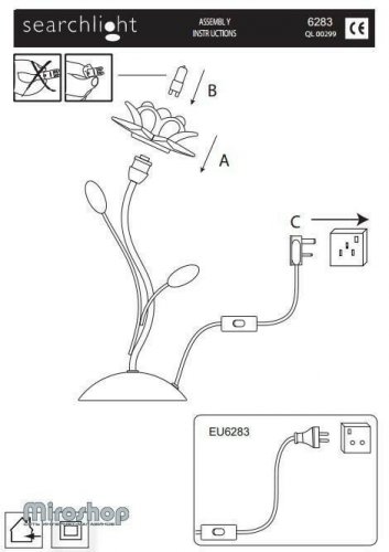 Настільна лампа Searchlight EU6283CC Bellis (21804)