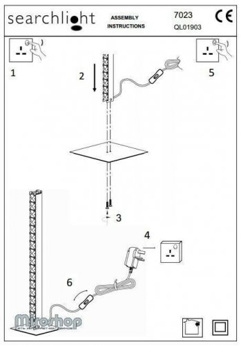 Настільна лампа Searchlight EU7023CC Clover (21776)