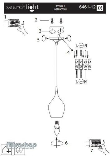 Підвісний світильник Searchlight 6461-12CU Vibrant (20809)