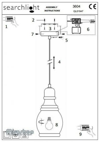 Підвісний світильник Searchlight 3604AM Olsson (21055) 