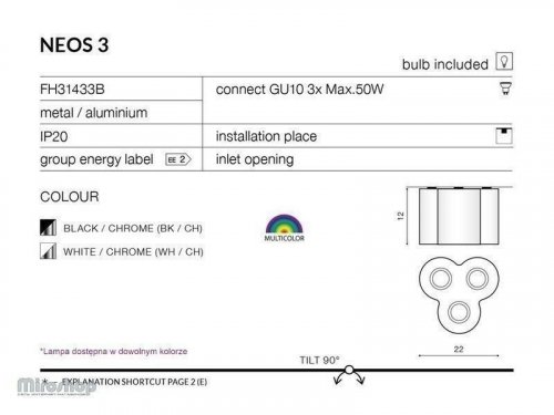 Світильник точковий Azzardo AZ0741 Neos 3 (white/chrome) (FH31433B-WH-CH) (76097)