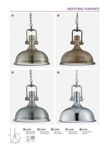 Підвісний світильник Searchlight 1322CU Industrial Pendants (21667)