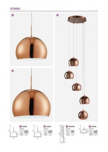 Підвісний світильник Searchlight 3038CU Industrial Pendants (21082)