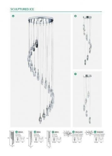 Світильник підвісний Searchlight 888-8 Sculptured Ice