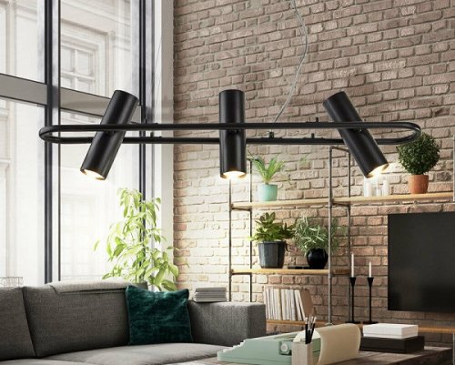 Підвісний світильник Searchlight 1893-3BK Telescope (21669)